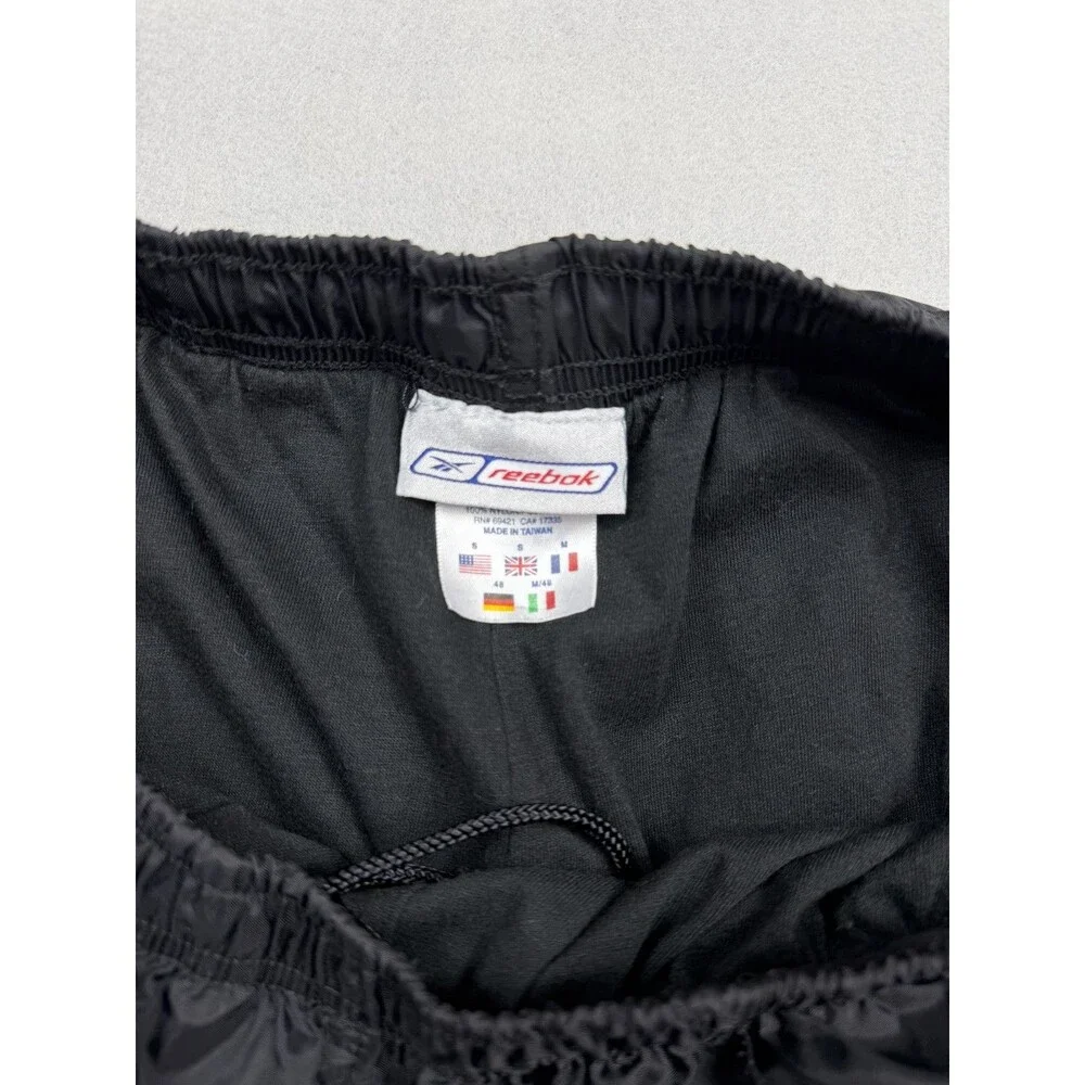 Vintage Reebok Men's Black Windbreaker Track Pants Size Small Zip Ankle Y2K